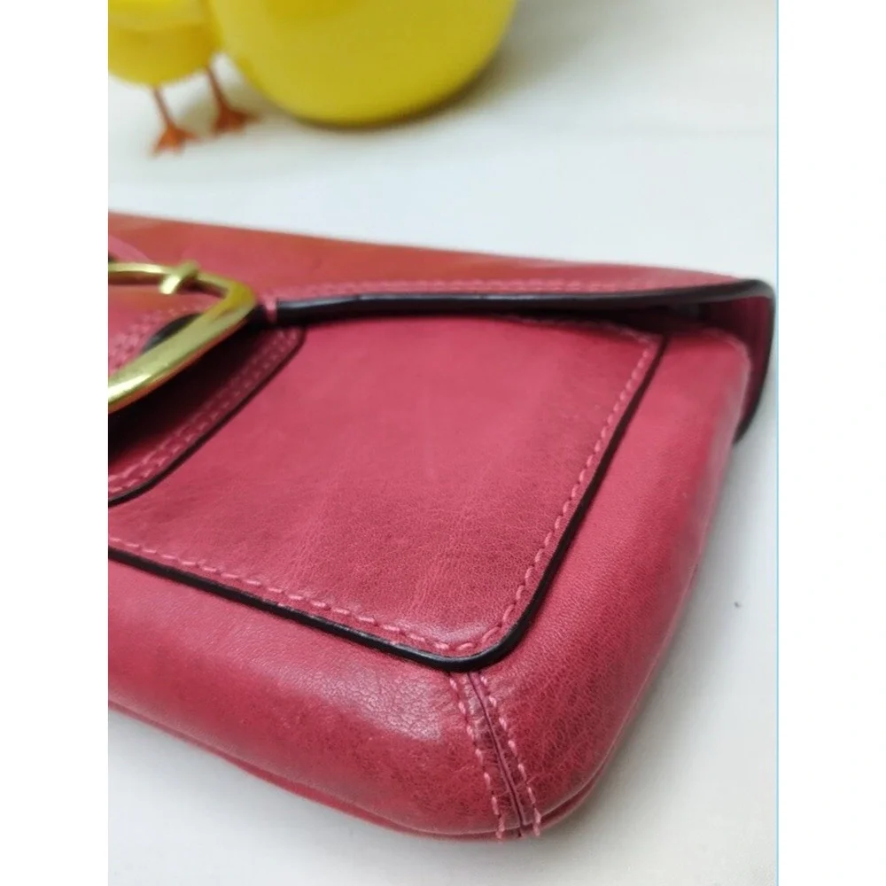 Coach Bleecker Red Leather Buckle Wristlet - Wallet